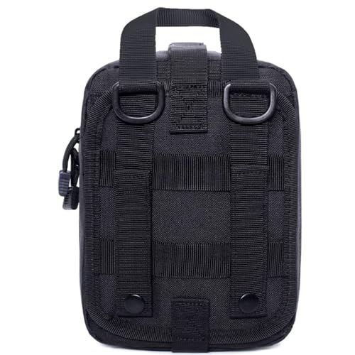 Tactical Molle IFAK Pouch – Tear Away Rip Away First Aid Medical Pouch, Large Capacity, Water-Resistant 900D Polyester, Horizontal, Multi-Compartment, EDC, Military Emergency Kit - color: Black