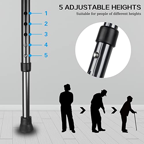 Yayayo Hold 440 lbs Folding Canes with Seat Walking Stick Height Adjustment Cane Seat Capacity Frosted Handle with Magnetic Therapy Stone Crutches Stool - color: Square LED
