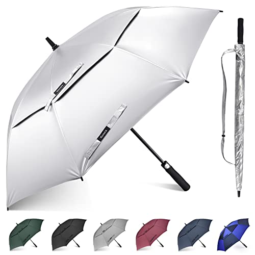 Gonex 62/68/72/80 Inch Golf Umbrella, Auto Open, Windproof, UV Protection - color: Silver/Black, size: 72 inch
