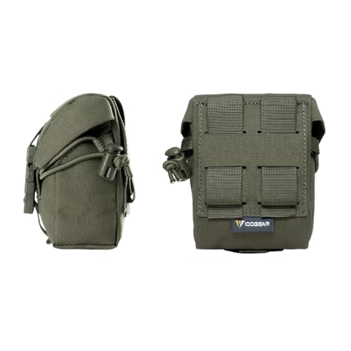 IDOGEAR Tactical Frag Grenade Pouch MOLLE Tool Pouch Ultility EDC mini Waist Storage Bag with Adjustable Function - color: Ranger Green