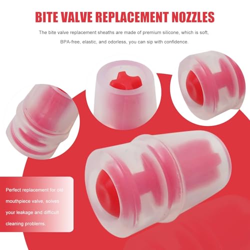 6Pcs Bite Valve Replacement Nozzles, Sheath Compatible for Water Bladder Reservoirs Hydration Pack Sheath Safe Nozzle Mouthpiece Replacement for Osprey, Silicone, Color