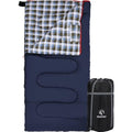 REDCAMP Cotton Flannel Sleeping Bag for Camping Backpacking, Adults Cold Weather Envelope Sleeping Bags with 2/3/4/6lbs Filling - color: Widened Navy Blue With 4lbs Filling