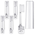 Patelai 4 Pcs Travel Toothbrush Mini Foldable with Case,Clear - color: Clear