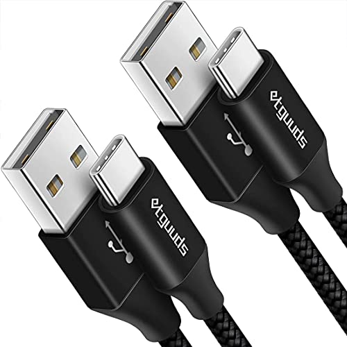 etguuds 4ft USB A to USB C Cable, 2Pack Fast Charging Cord Type C Charger - color: Black, size: 4ft