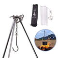 Portable Mini Camping Tripod - Campfire Cooking Dutch Oven Tripod Cooker & Grill Stand - Adjustable Height - Cooking Lantern Hanging Pot Holder with Storage Bag