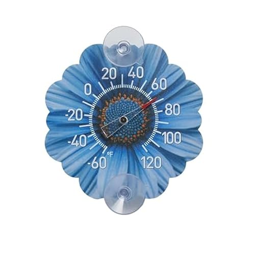 Taylor Silicone Suction Cup Thermometer - Blue Daisy Design - color: Blue