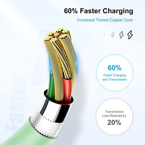 3ft iPhone Charger Apple MFi Certified, Apple Lightning to USB Cable 3 Feet,Fast Apple Charging Cable Cord 3 Foot for iPhone 14 Pro Max/13/13 Mini/13 Pro/12/11 Pro/11/XS MAX/XR/8/7/6s/5S/iPad - color: 2PACK-Green