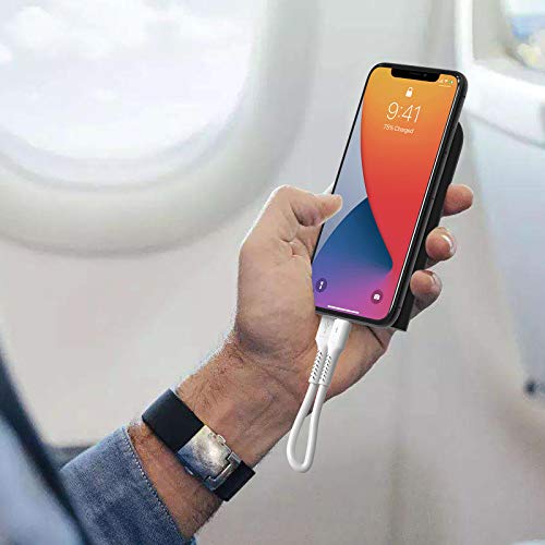 4 inches iPhone Charger Cord Short, 5Pack Small USB A to Lightning Cable Fast Charging Compatible with Apple iPhone 13 12 11 Pro Max Xs X 8 Plus SE2, iPad Air/Mini, Portable Charger - color: White, size: 4 inches