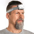 Foxelli LED Headlamp Flashlight for Adults & Kids, Running, Camping, Hiking Head Lamp with White & Red Light, Comfortable Headband, Lightweight & Waterproof, 3 AAA Batteries - color: White