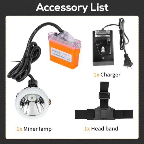 Super Bright LED Mining Headlamp KL7M.F, High Power Rechargeable Explosion-Proof Miner Lamp for Hard Hat, Waterproof Professional Headlight with Long Runtime for Underground Work and Outdoor Use - size: KL7M.F