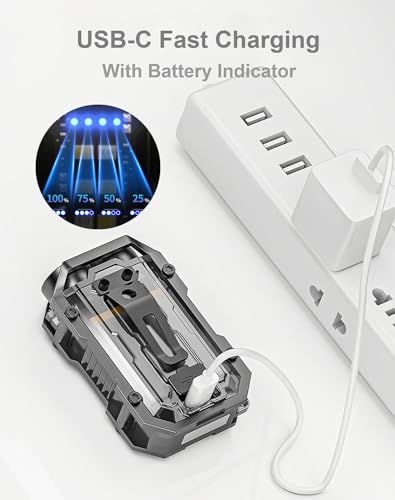 Pocket EDC Flashlight Rechargeable, 500 Lumens Keychain Flashlight