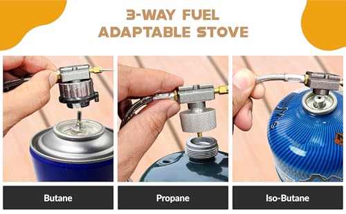 Roamix 54,500 BTU Multi-Fuel Portable Camping Stove – 16,000W Collapsible Windproof Burner with Fuel Canister Adapter & Carrying Case for Outdoor Cooking, Backpacking & Emergency Use