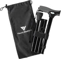 FSA/HSA Eligible, Vaunn Medical Easy Grip Height Adjustable Folding Cane/Walking Stick with Strap/Pouch- Compact, Portable, and Safe Walking Assistant- Non-Slip Grip Handle- Men, Women, Elderly - style: Standard Tip