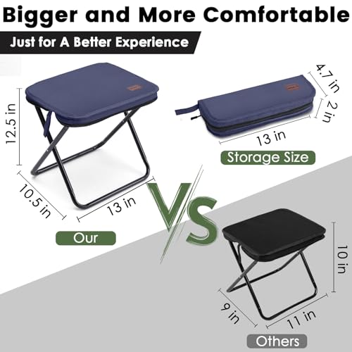 MOONCY Portable Stool, 13 Inch Small Folding Stool for Adults, Ultralight Blue Camping Stools for Hiking and Fishing, Hold Up to 265 LBS - color: Blue