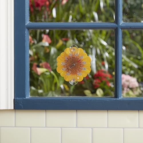 Taylor Silicone Suction Cup Thermometer - Sunflower Design - color: Yellow