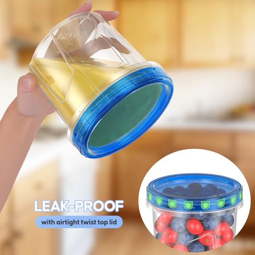 6 Pack-24 OZ Freezer Storage Containers Set, Small Plastic Containers with Twist Top Lids, Reusable Soup Containers for Meal Prep, Lunch, Leftovers - color: 6P-24 OZ