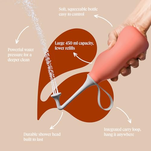 Portable Bidet, Peri Bottle, Travel Bag, BPA Free, Precious Peach - color: Precious Peach