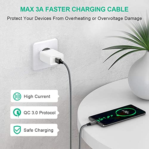 etguuds 4ft USB A to USB C Cable, 2Pack Fast Charging Cord Type C Charger - color: Gray, size: 4ft