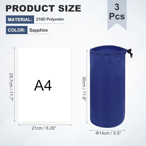 Drawstring Bag with Toggle Cinch Sack and Ditty Pouch Durable Ditty - color: Sapphire, size: 6x12inch