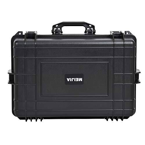 MEIJIA All Weather Waterproof Hard Camera Case,Hard Case with Customizable Fit Foam,Fit Use of Drones,Camera,Equipments,Pistols,Elegant Black (Black, 24.01"x16.92"X12.2") - size: 24.01" x 16.92" x 12.2"