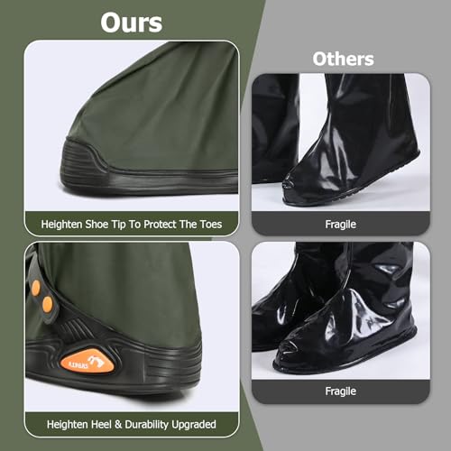 IwIeIaIrI PVC Waterproof Rain Boot Covers with Safety Reflector, Green, L - color: Green, size: Large