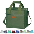 iknoe 24 Can Insulated Cooler Bag, Leakproof Lunch Box Militarygreen - color: Military Green, size: Large