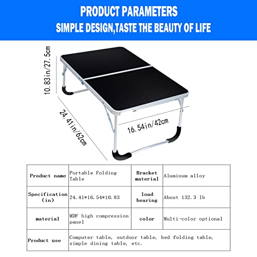 Portable Folding Table - Small Outdoor Folding Table, Suitable for Travel, Camping, Beach, Barbecue, Picnic, Party, Patio (Black) - color: Black