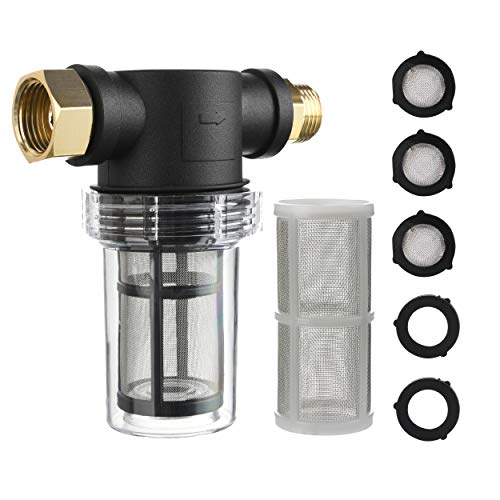 M MINGLE Garden Hose Filter for Pressure Washer Inlet Water | Inline Filter for Sediment, 40 & 100 Mesh Screens, Fits Garden Hoses, Pressure Pumps, Sprinklers & RV Outdoor Water Systems - size: 1 pcs
