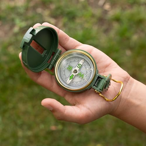 Carson AdventurePak Containing 30mm Kids Field Binoculars, Lensatic Compass, Flashlight and Signal Whistle with a Built-in Thermometer (HU-401), Multicolor - style: Binocular Kit
