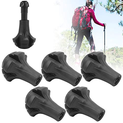 Demeras Trekking Pole Tip Protectors Portable Round Heavy Duty Rubber Wakling Stick Tips for Hiking,Camping Stick with Absorb Impact of Hard