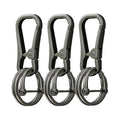 Metal Key Chain Carabiner Clip with Key Ring and D Ring | Heavy duty build, full accessory packs, quick release, multi purpose hook, belt loop holder, separate home and car fob sets - color: 3 Pcs Black