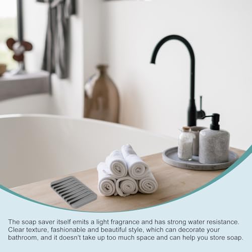 uxcell 2 Pcs Self Draining Silicone Soap Dish, Soap Tray with Drainage for Bathroom Shower Kitchen Sink, 4.5" x 3.1" x 0.4", Light Grey - color: Light Grey