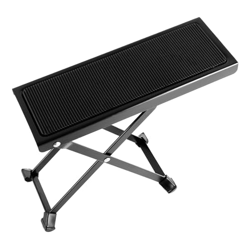 EASTROCK Guitar Foot Stool Height Adjustable Folding Guitar Foot Rest,Black | 5-level adjustment,Made of Solid Iron Guitar Foot Stand for Classical Guitar - size: 5-level adjustment