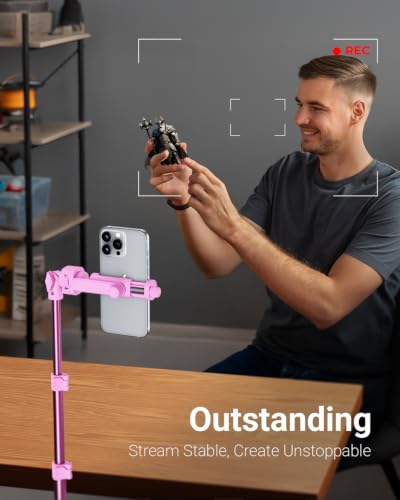 VIMOSE 66" Phone Tripod, Tripod for iPhone with Remote & Phone Stand | Extendable Cell Phone Tripod for Video Recording, Ultimate Tripod & Monopod Accessories for iPhone/Android, Ruby Star - color: Ruby Star
