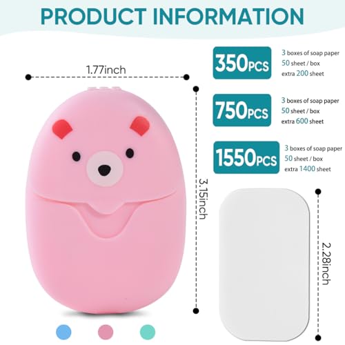 SenseYo 350/750/1550 Sheets Hand Washing Soap Sheet Paper Foaming Travel Bath Soap Slice Portable Disposable for Indoor Outdoor Camping Hiking Essentials
