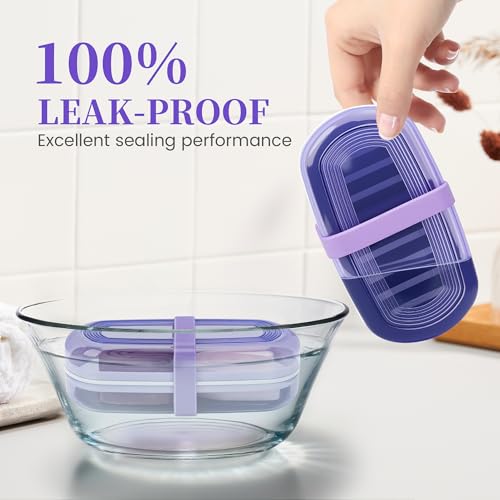 Shampoo Bar Holder and Soap Case, Leakproof Travel Container with Lid & Drain Tray, Includes Silicone Strap and Soap Bag, Compatible with Kitsch Solid Shampoo & Conditioner Bars(Grape Purple, Large) - color: Grape Purple Style A-large