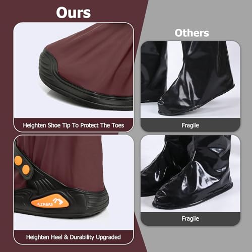 IwIeIaIrI PVC Waterproof Rain Boot Covers with Safety Reflector, Red, M - color: Red, size: Medium