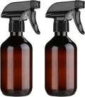 2 Pack Leakproof Spray Bottles 300ml - Adjustable Nozzle (Mist/Jet), Refillable PET Plastic for Hair, Cleaning, Plants, Travel | BPA-Free, No-Spill Design, Salon & Home Essentials (Brown) - color: Brown