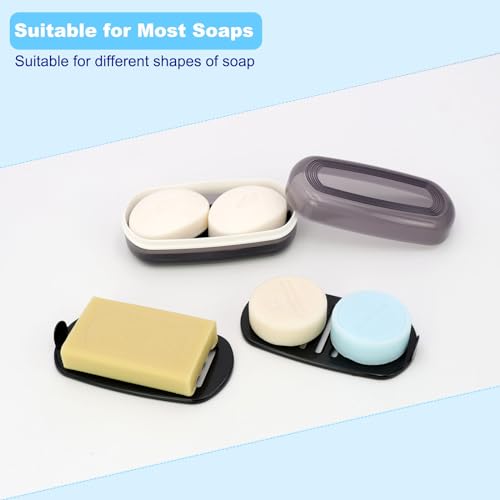 HAYSNA Solid Shampoo Bar Holder, Large Bar Soap Holder, Travel Soap Container, Soap Box with Draining Layer, Soap Case for Bathroom, Traveling, Gym, Camping (Black Style-1-Large) - color: Black Style-1-large