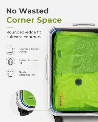 Vacbird 10 Pack Travel Vacuum Bags with Hand Pump, Reusable Waterproof Space Saver for Luggage Clothes Packing