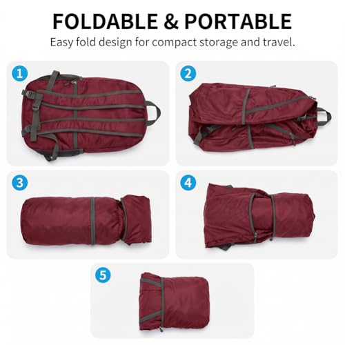 Ultra Lightweight Hiking Packable Backpack 20L, Waterproof Foldable Daypack Backpacks for Men Women Travel Camping, Purple - color: Purple