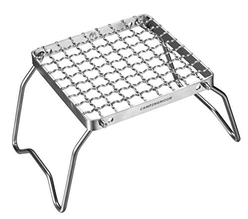 CAMPINGMOON Portable Folding Camping Campfire Grill over Fire Split Stoves 304 Stainless Steel (ZJP 1011) - color: ZJP 1011 (MS-1011)