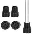 supregear Cane Tips (4-Pack), 3/4 Inch Replacement Feet Caps for Most Walking Canes, Walking Sticks and Folding Canes, Anti-Slip Crutch Tips with Metal Washer for Support, Black