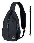 WATERFLY Crossbody Sling Backpack Sling Bag Travel Hiking Daypack - color: Pure Black(other Style)
