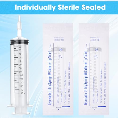 3 Pack 150mL Syringes for Liquid - Large Syringe with Tip Adapter for Liquids, Oil, Watering Plants, Refilling, Measuring - style: 150 ml