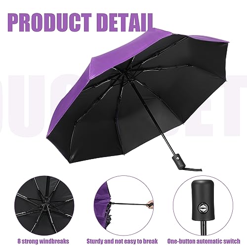 Jexine Windproof Travel Umbrella Compact Small - color: Purple