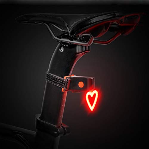 Maso Bike Taillights-USB Rechargeable Cycling Bicycle Tail Warning Light Rear Safety 5 Modes Waterproof Heart Shaped