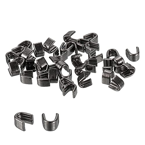 uxcell 40Pcs Zipper Slider Retainers, #3 U Shape Top Stoppers for Bags Coats Jackets Closed-end Zippers Replacing, Metallic Black - color: Metallic Black, size: #3