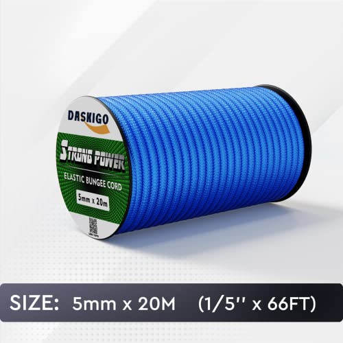 Elastic Bungee Shock Cord 3-8mm (Light Blue, 1/5'' x 66FT) - color: Light Blue, size: 1/5'' x 66FT