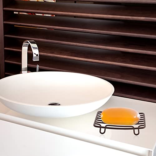 Bar Soap Dish Holder for Shower Bathroom Stainless Steel Rust Proof Self Draining, Bronze-2 Pack - color: Bronze-rectangular 2p